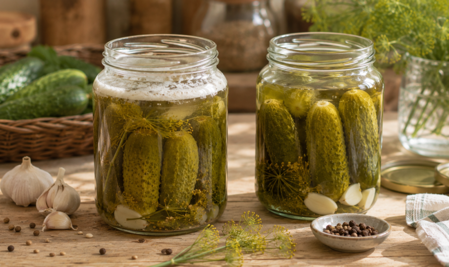 Біла плівка на квашених огірках: чому вона з’являється і що робити